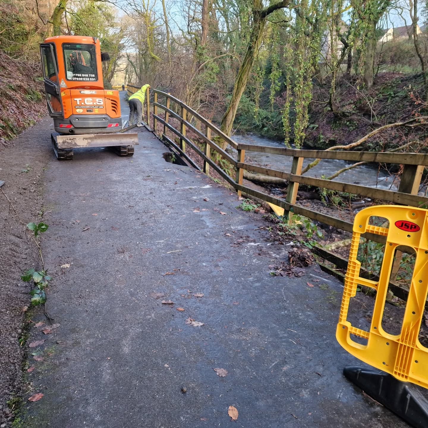 River Bank Repair in Progress